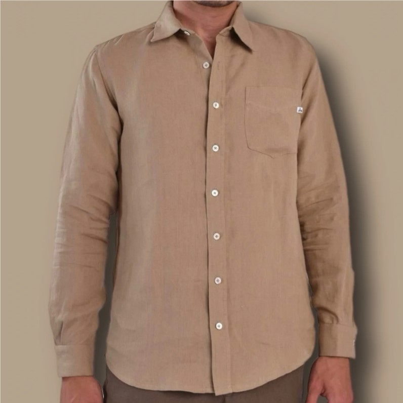 Chemise en lin Homme beige